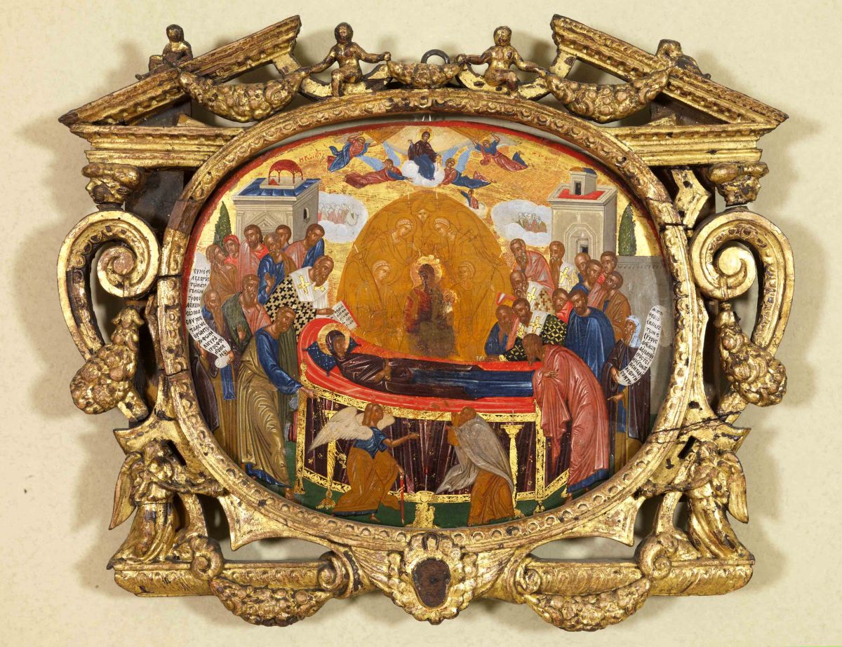 Απεικονίζεται Η Κοίμηση της Παναγίας γύρω στο 1600