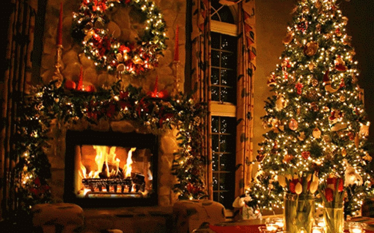 Χριστούγεννα, τζάκι, δέντρο