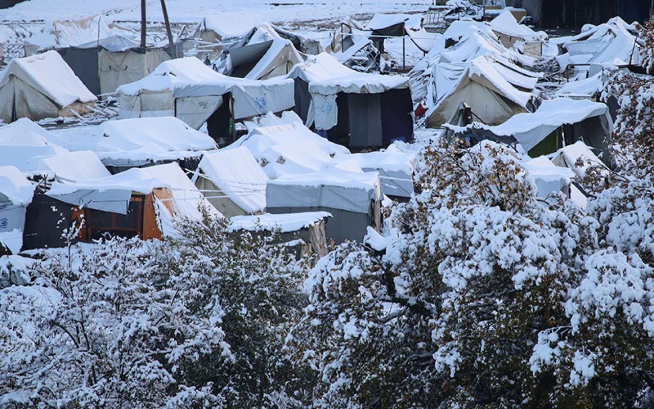 πρόσφυγες χιόνια