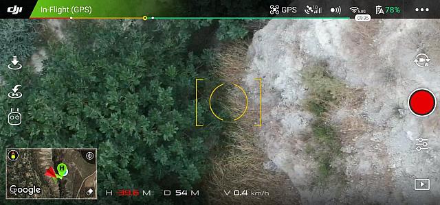Εικόνα από το drone της ΛΕΦΕΔ Ηρακλείου, κατά την διάρκεια της έρευνας για τον εντοπισμό του αγνοουμένου.