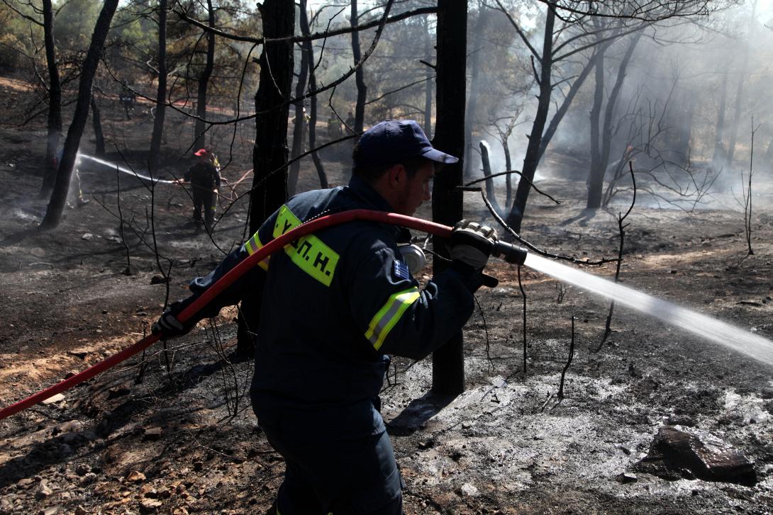 Υπό μερικό έλεγχο η φωτιά στο Αμάρι - 25 στρέμματα έγιναν στάχτη