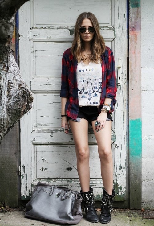 grunge look tartan 