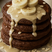 pancakes, σοκολάτα, μπανάνα