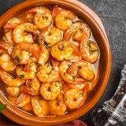 γαρίδες, λεμόνι