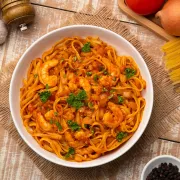 μακαρονάδα, γαρίδες