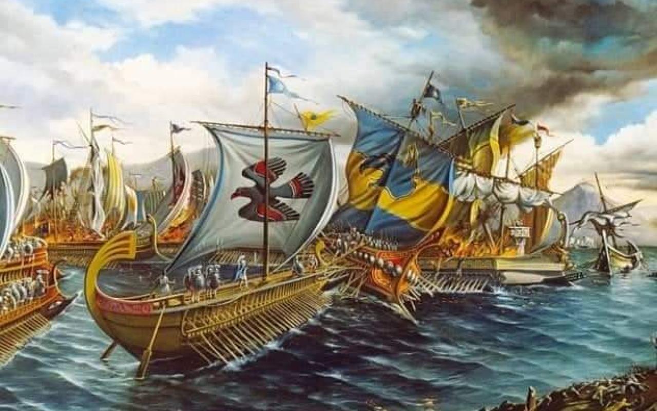 Απεικόνιση ναυμαχίας της Σαλαμίνας
