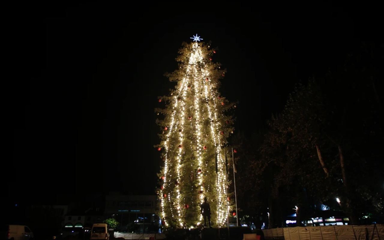 φωταγώγηση του μεγαλύτερου φυσικού χριστουγεννιάτικου δέντρου