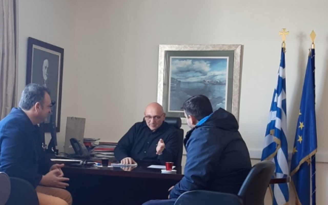 Συνάντηση του Πρύτανη του Πανεπιστημίου Κρήτης με τον Πρόεδρο του Εργατικού Κέντρου Ηρακλείου
