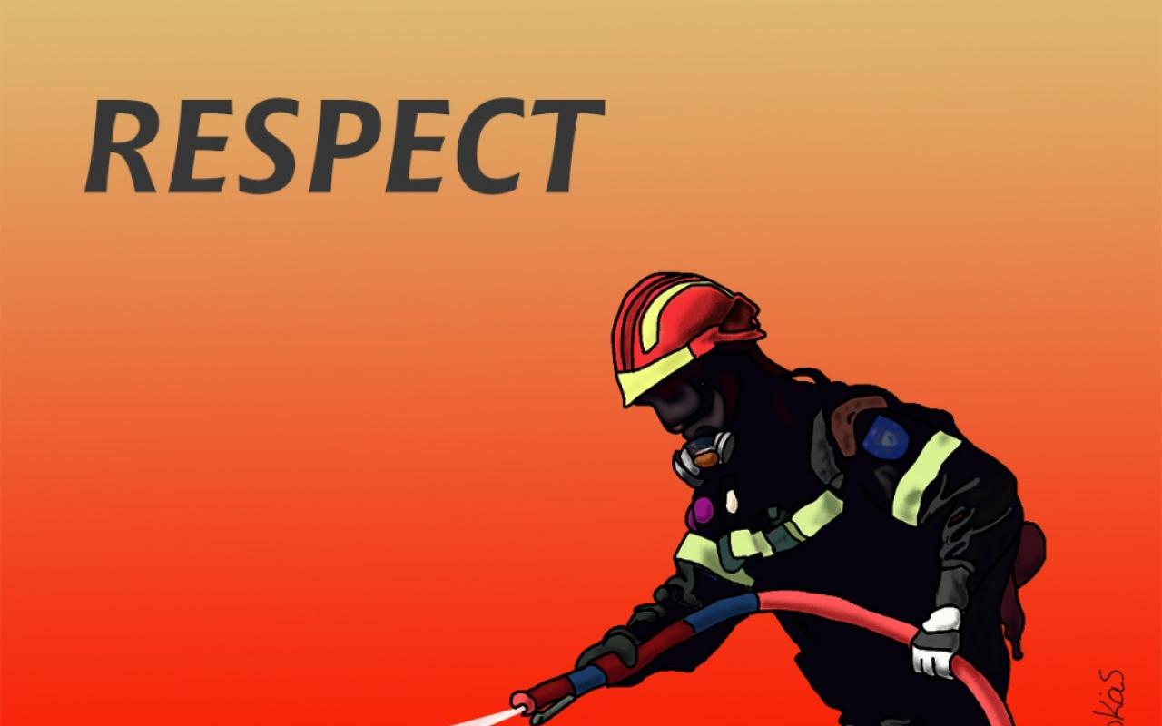 Το σκίτσο του Αρκά για τους πυροσβέστες