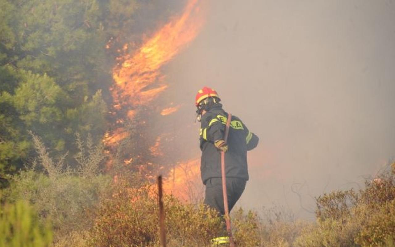 Υπό μερικό έλεγχο η πυρκαγιά στον Κουτσουρά  - Ζημιές στο δίκτυο ύδρευσης της περιοχής