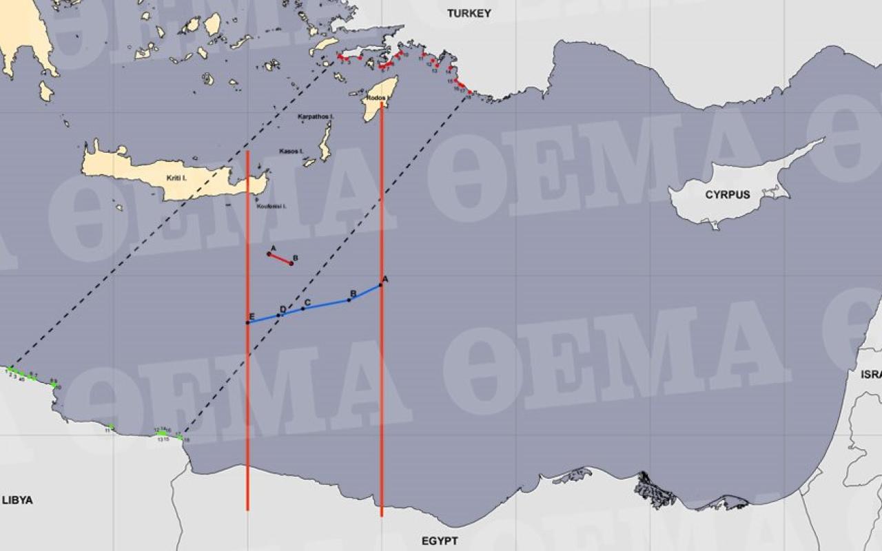 Αυτός είναι ο χάρτης της συμφωνίας μεταξύ Ελλάδας και Αιγύπτου