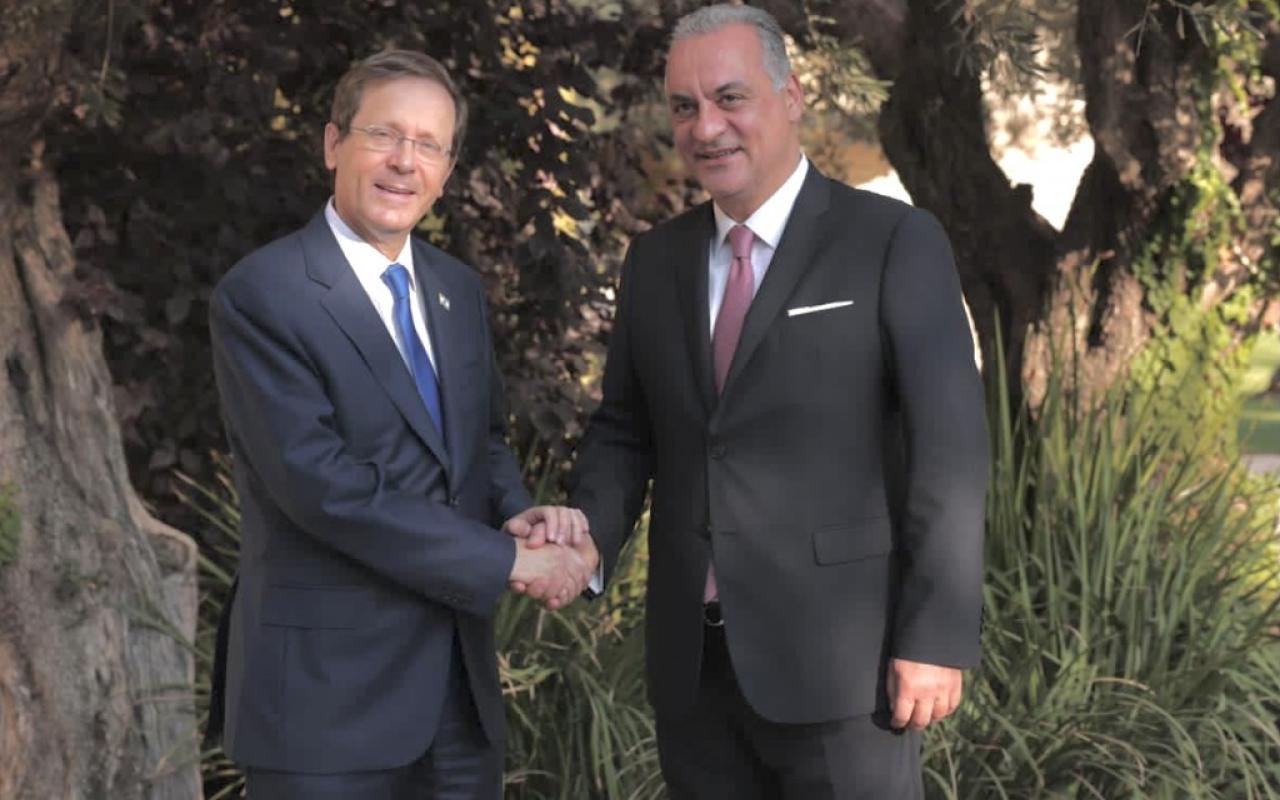 Ο Μανώλης Κεφαλογιάννης με τον Πρόεδρο του Ισραηλ.