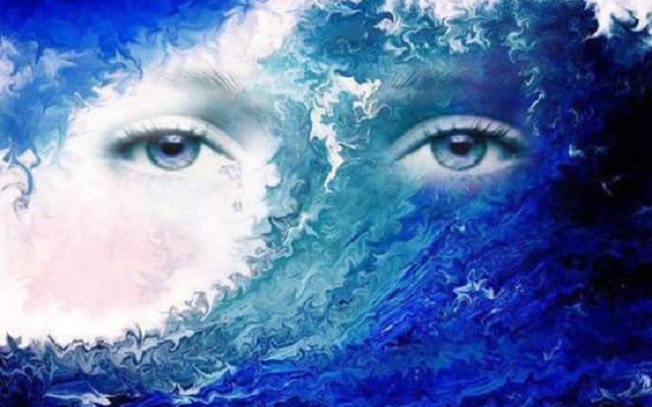 γυναίκα μάτια κύματα θάλασσα