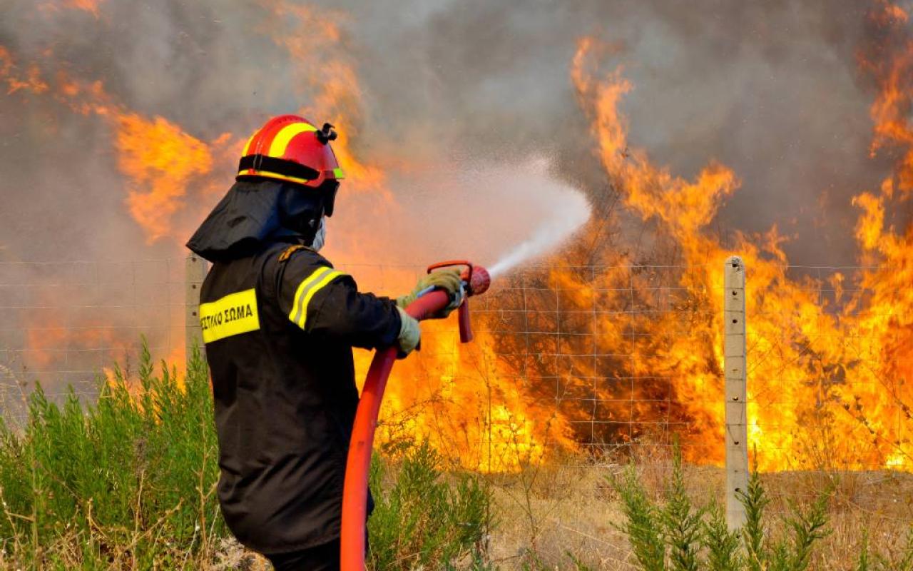 Πυρκαγιά σε αγροτική περιοχή στο Πλατανιά Χανίων