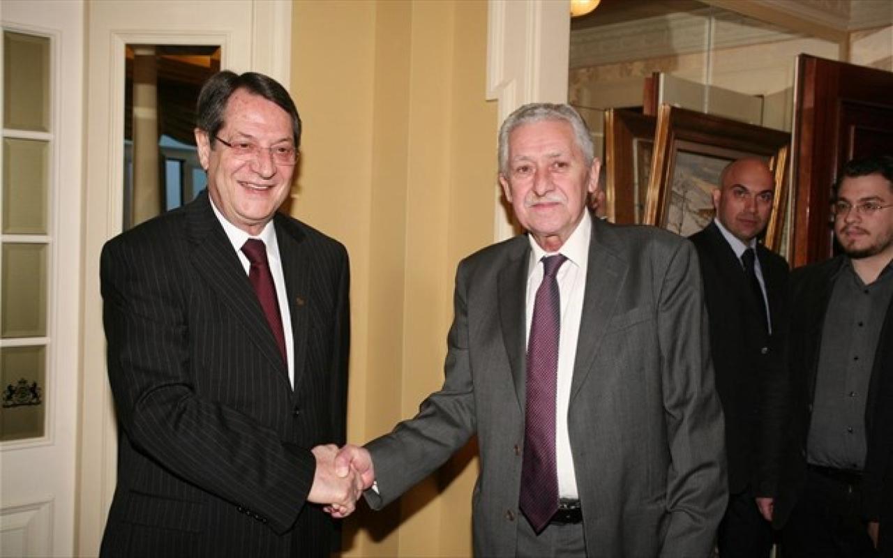 Συνάντηση Ν. Αναστασιάδη με τον πρόεδρο της ΔΗΜΑΡ Φ. Κουβέλη