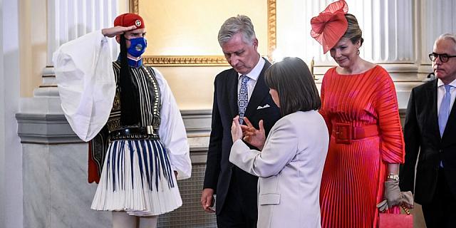 Συνάντηση Κατερίνας Σακελλαροπούλου με βασιλικό ζεύγος του Βελγίου
