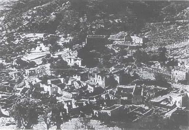 Το κατεστραμμένο από βομβαρδισμό των Γερμανών Ναζί χωριό Βορίζια