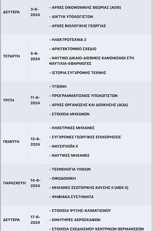 Πρόγραμμα για τα ΕΠΑΛ