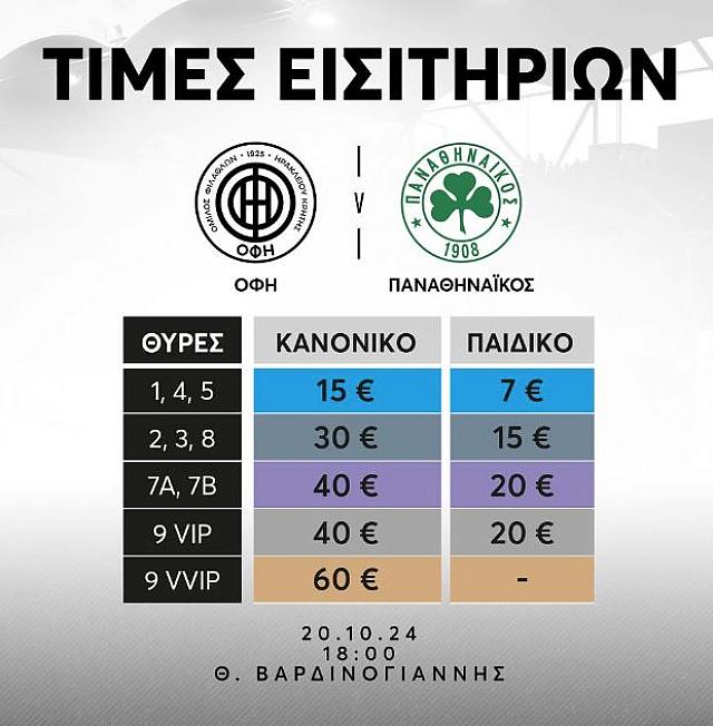 ΕΙΣΙΤΗΡΙΑ ΟΦΗ ΠΑΟ