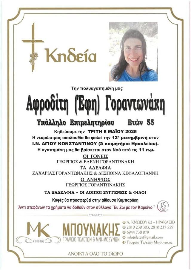κηδεια Γοραντωνακη