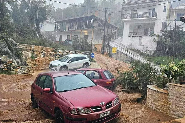 κακοκαιρία Adel στη Θάσο 