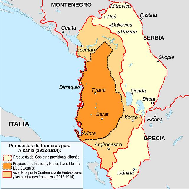 χάρτης Αλβανικό κράτος