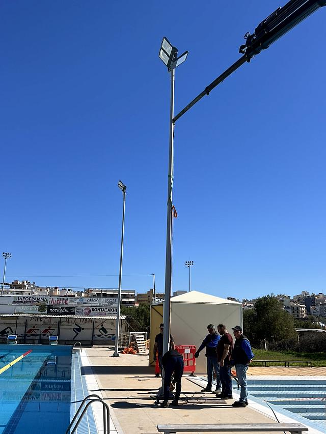 κολυμβητηριο αγιου νικολαου - φωτισμος