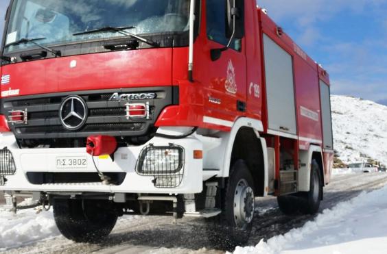 πυροσβεστική - χιόνια