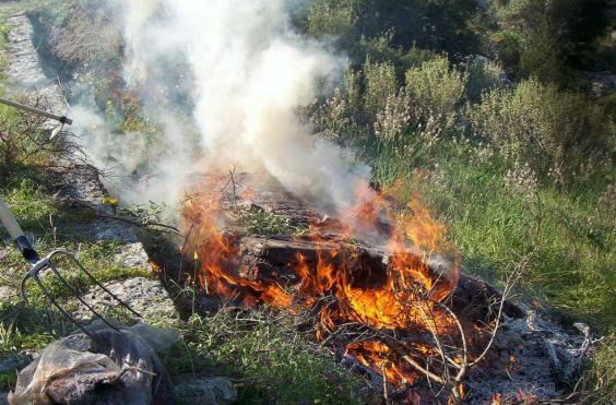 καύση υπολειμμάτων καλλιέργειας 