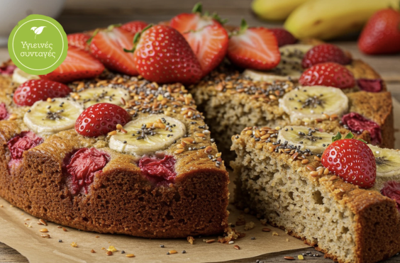 banana bread, γλυκό, φράουλα