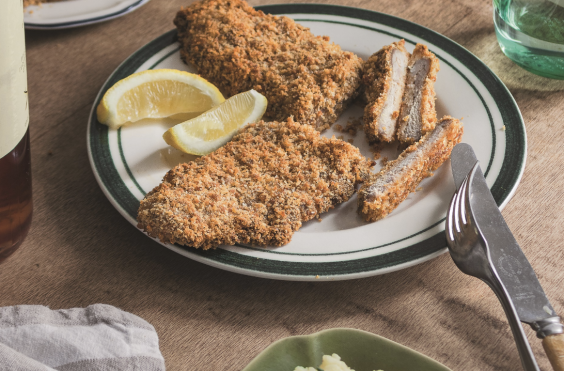 σνίτσελ, πατάτες