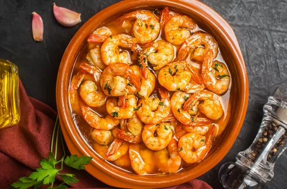 γαρίδες, λεμόνι