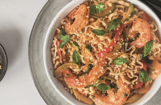 γαριδομακαρονάδα, noodles