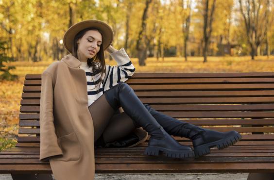 outfit, μπότες, γυναίκα, φθινόπωρο, χειμώνας