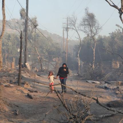 φωτια στη Μόρια