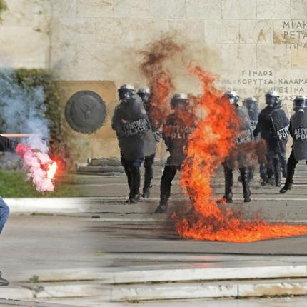 Σύνταγμα επεισόδια κουκουλοφόροι