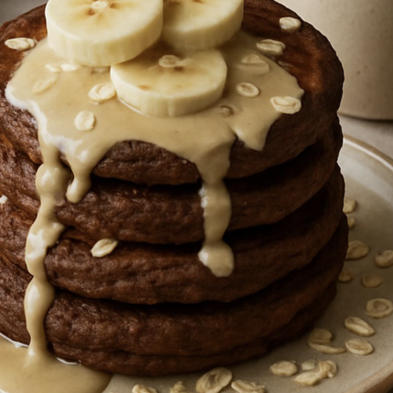pancakes, σοκολάτα, μπανάνα