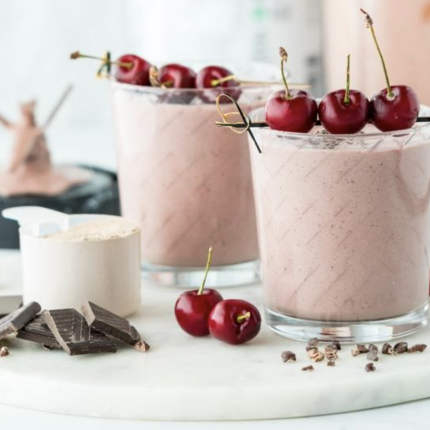 milkshake, κεράσια, σοκολάτα