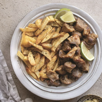 χοιρινό, πατάτες, φαγητό