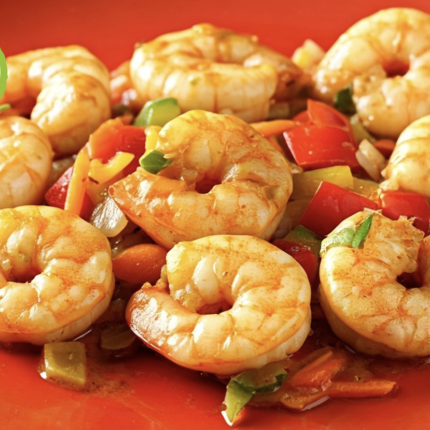 γαρίδες, λαχανικά, φαγητό