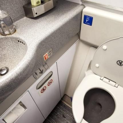 αεροπλάνο, τουαλέτα,