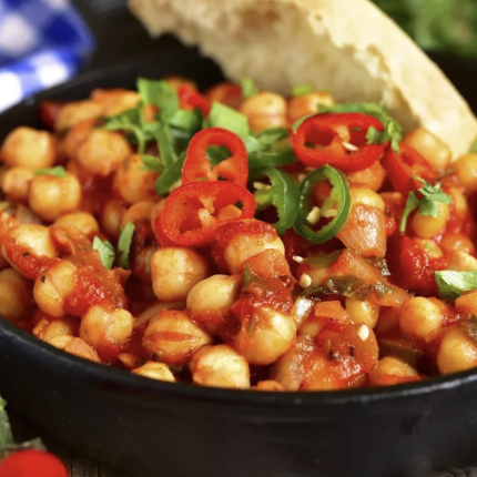 ρεβίθια, λαχανικά, πιπεριές