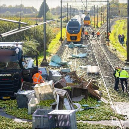 ολλανδια συγκρουση τρενου με φορτηγο