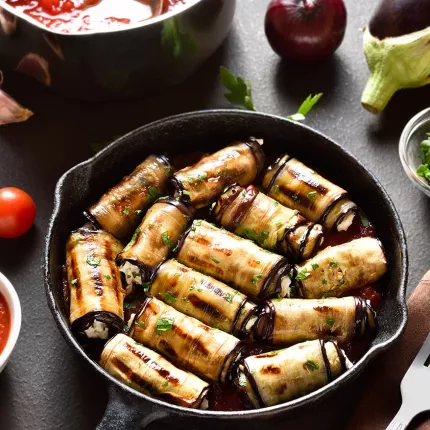 μελιτζάνα, ρολάκια