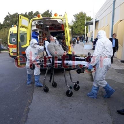 Στιγμιότυπο από την άσκηση στο Πανεπιστημιακό νοσοκομείο.