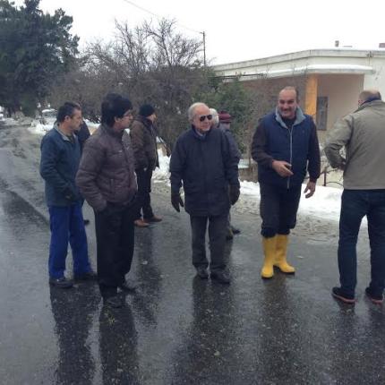 Επίσκεψη Β.Λαμπρινού και αντιδημάρχων σε χωριά του Δήμου για τα προβλήματα από τις χιονοπτώσεις