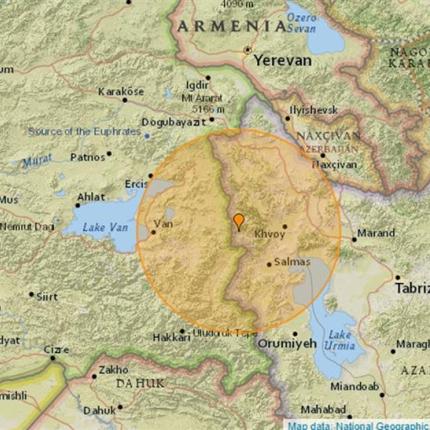 Νέα σεισμική δόνηση στα σύνορα Τουρκίας-Ιράν