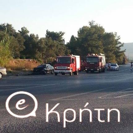 Τροχαίο με εγκλωβισμό ατόμων στις Γούβες (φωτορεπορτάζ)