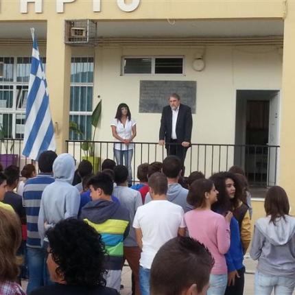 Επίσκεψη του Νότη Μαριά στο Γυμνάσιο Μελεσών 