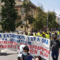 Από την πορεία διαμαρτυρίας που πραγματοποιήθηκε στο Ηράκλειο.